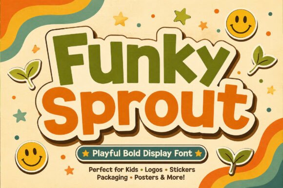 Funky Sprout: A Playful Typeface for Bold, Retro-Inspired Design