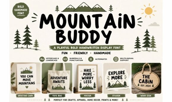 Mountain Buddy: A Playful Font for Outdoor and Craft Designs