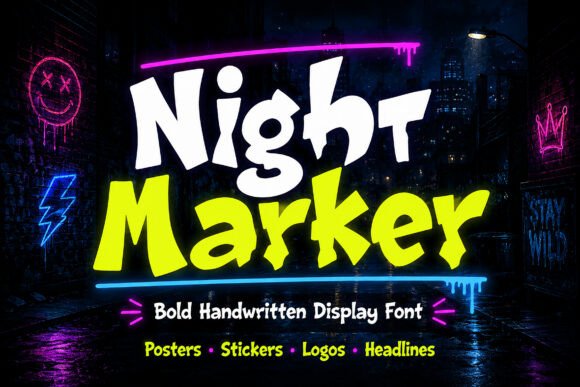 Night Marker: A Vibrant Display Font for Bold Design