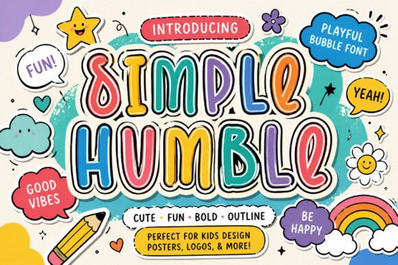 Simple Humble: A Playful Outline Display Font